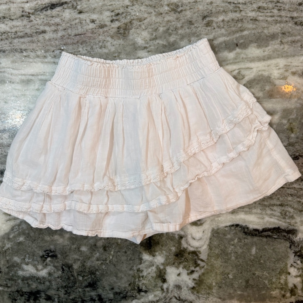 Abercrombie Kids Cream Ruffled Mini Skirt